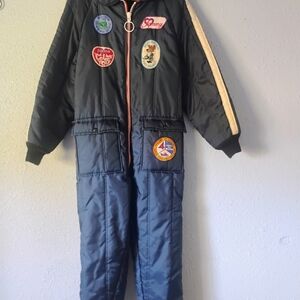 Walls 1970s Dark Blue Insulated Outerwear Colorful Patches‎ Size 16-18 X-X-LARGE